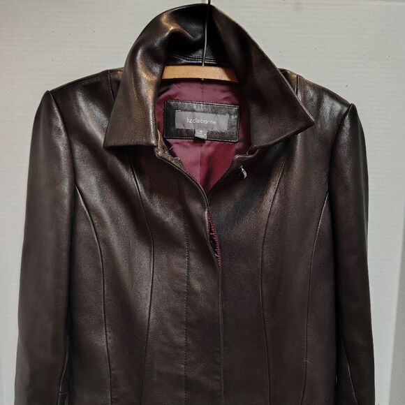 Liz Claiborne Driving Coat Leather Size Small - Picture 9 of 9